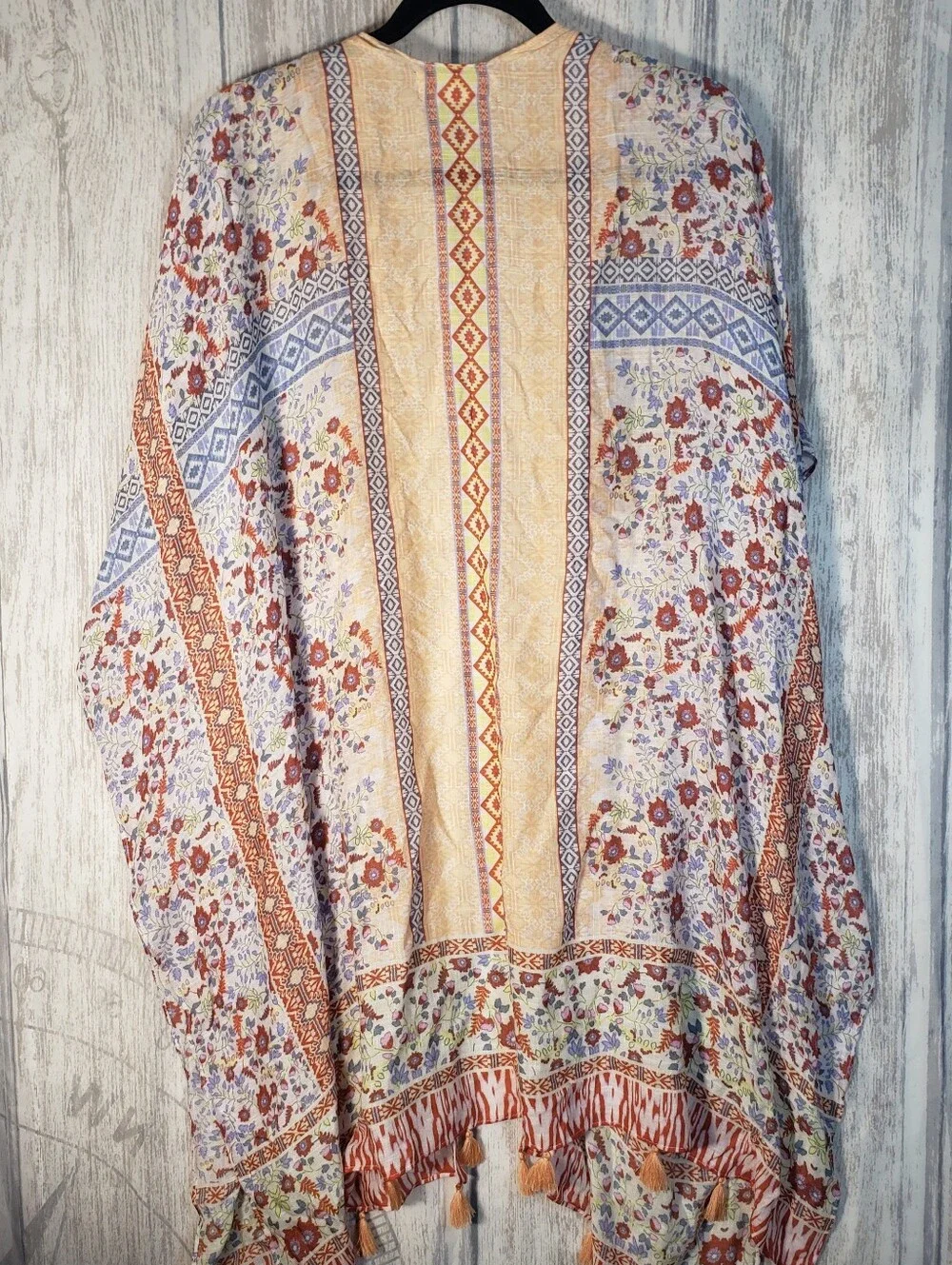 Lucky Brand Printed Boho Kimono bohemian open-front One Size
